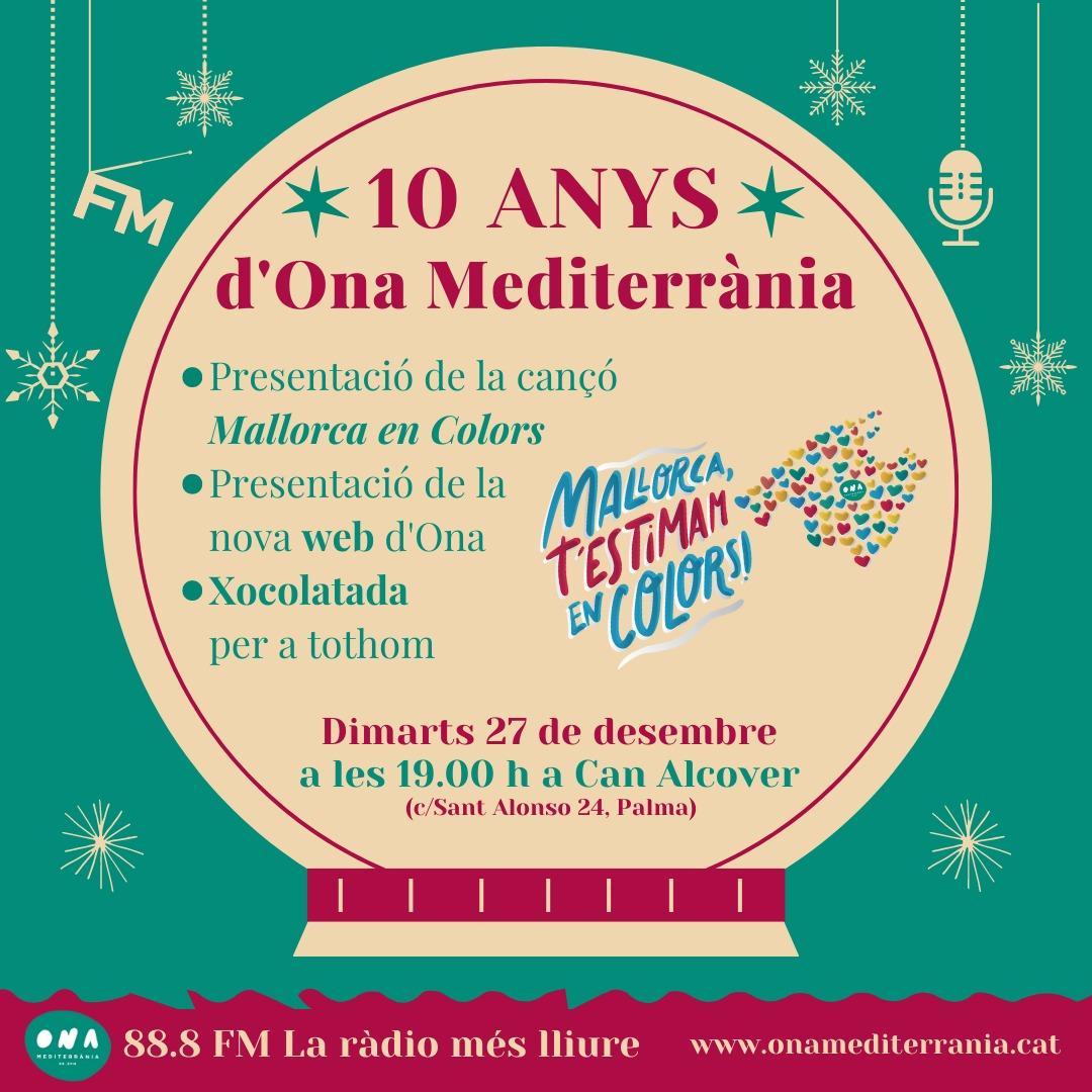 Ona Mediterrània presentarà la cançó 'Mallorca en colors' el proper 27