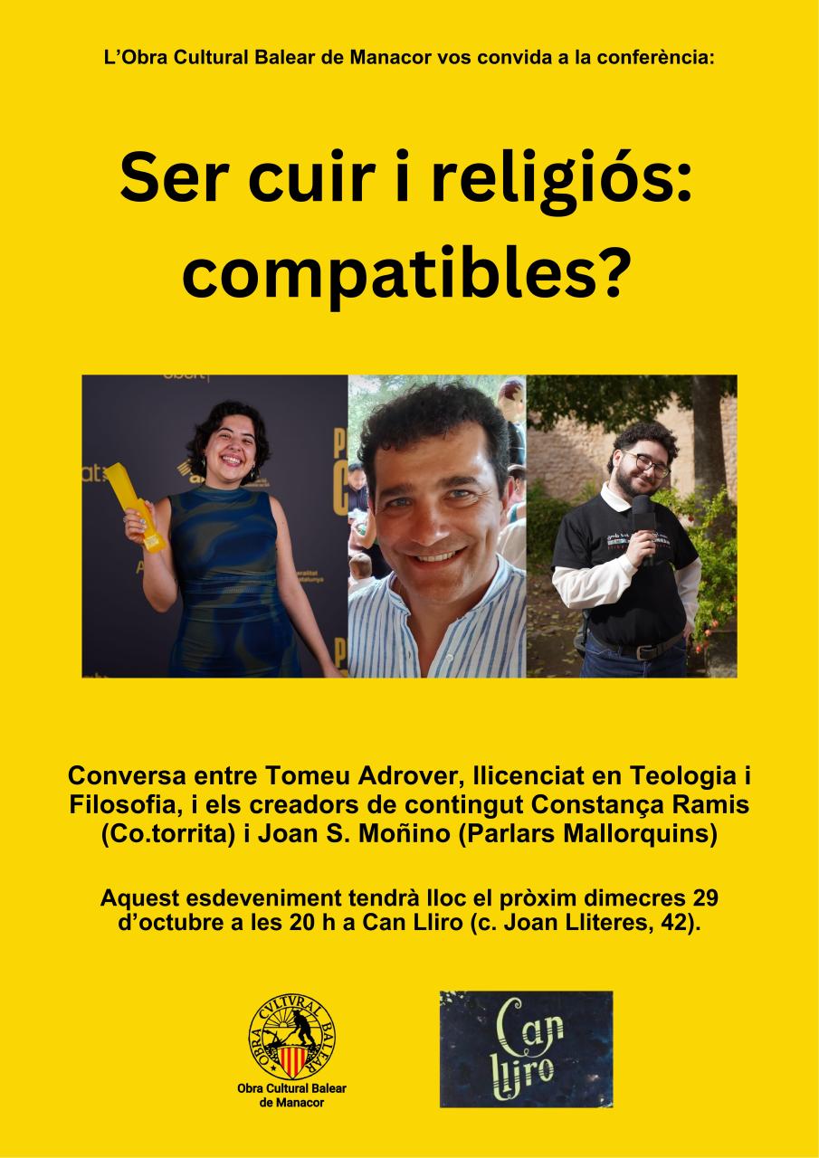 ‘Ser cuir i religiós: compatibles?’: Conversa entre Tomeu Adrover, llicenciat en Teologia i Filosofia, i els creadors de contingut Co.torrita i Parlars Mallorquins