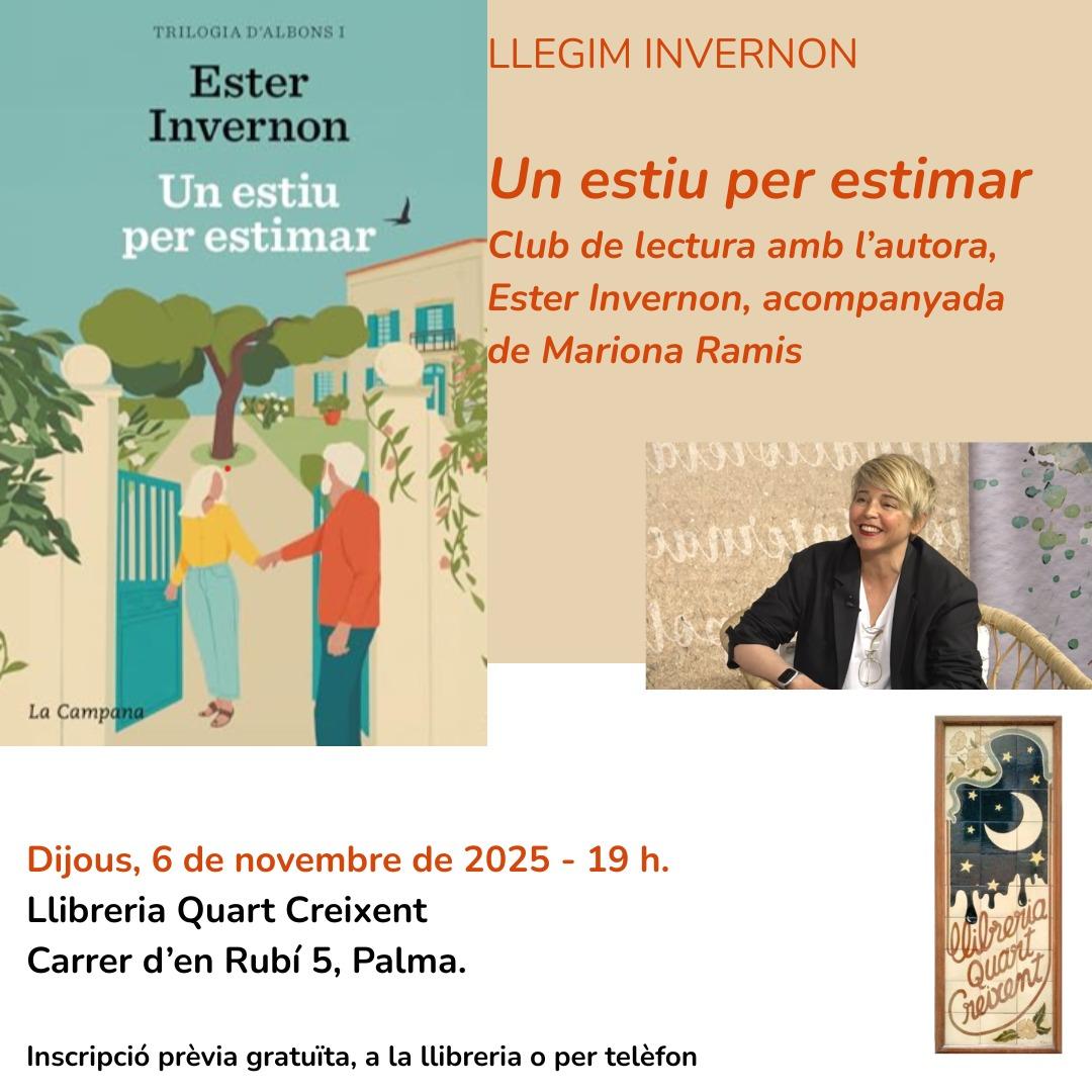 Club de lectura a Quart Creixent sobre la novel·la ‘Un estiu per estimar’ d’Ester Invernon