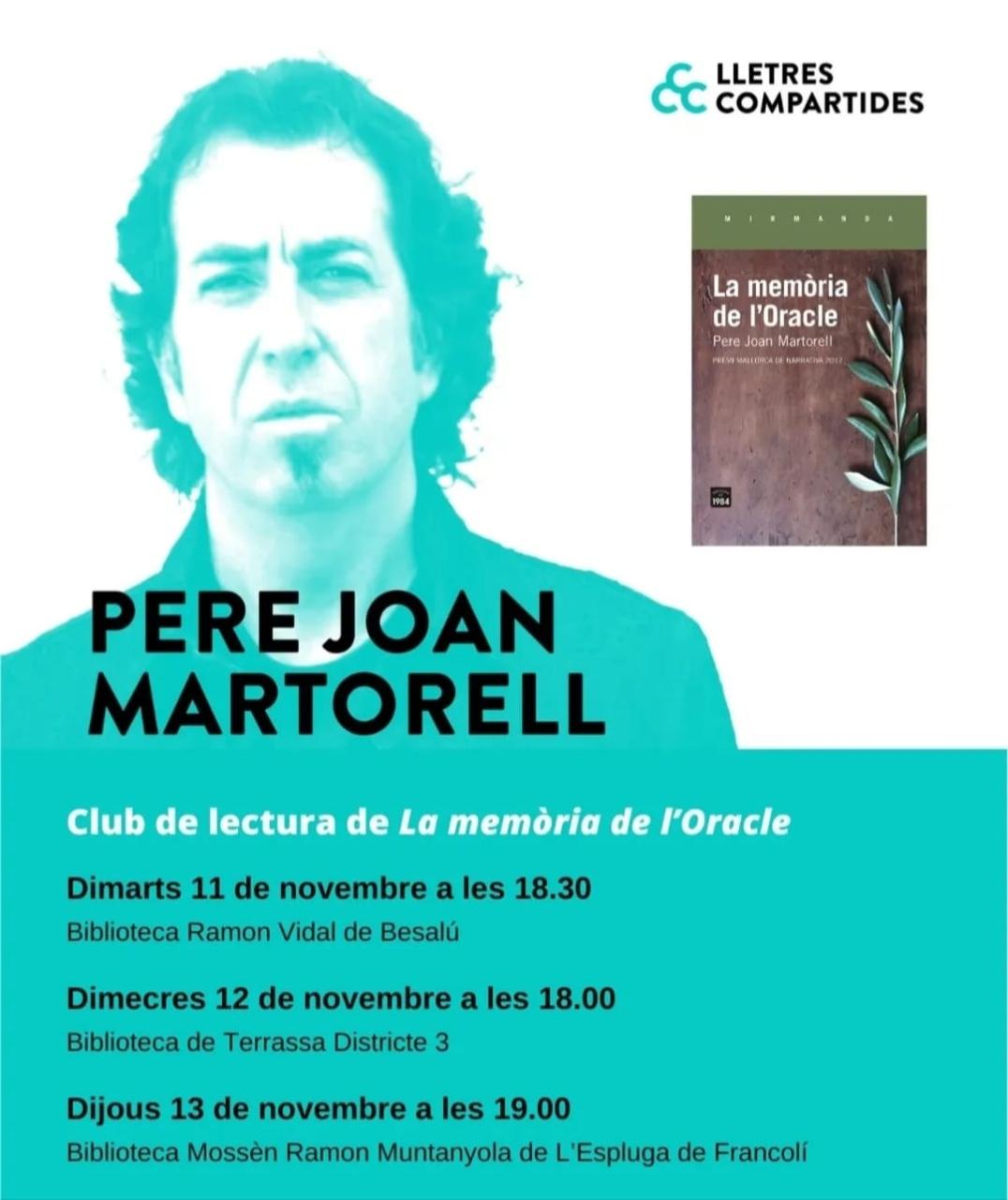 Pere Joan Martorell visitarà Catalunya en el marc del programa Lletres Compartides 2025