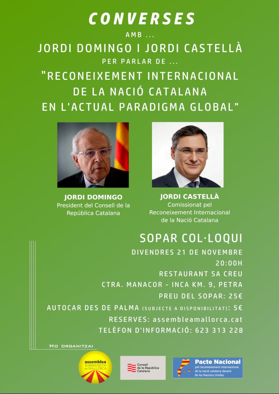 L’ASM duu a Mallorca el President del Consell de la República Catalana i el Comissionat del Pacte pel Reconeixement Internacional de la Nació Catalana