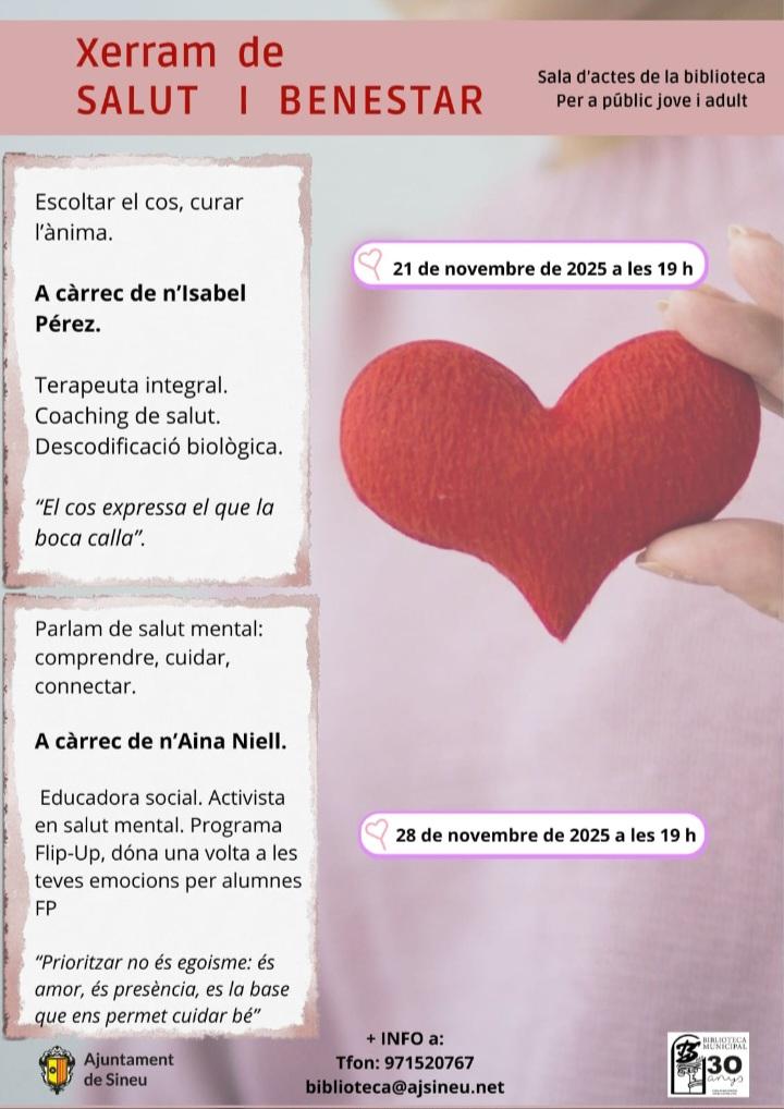 ‘Xerram de salut i benestar’ a la biblioteca de Sineu amb Isabel Pérez i Aina Niell