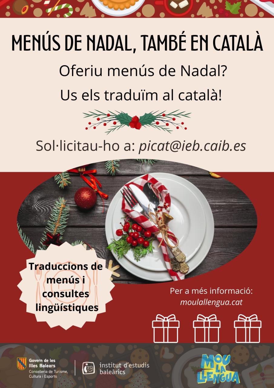 L’Institut d’Estudis Baleàrics torna a llançar la campanya ‘Menús de Nadal, també en català’