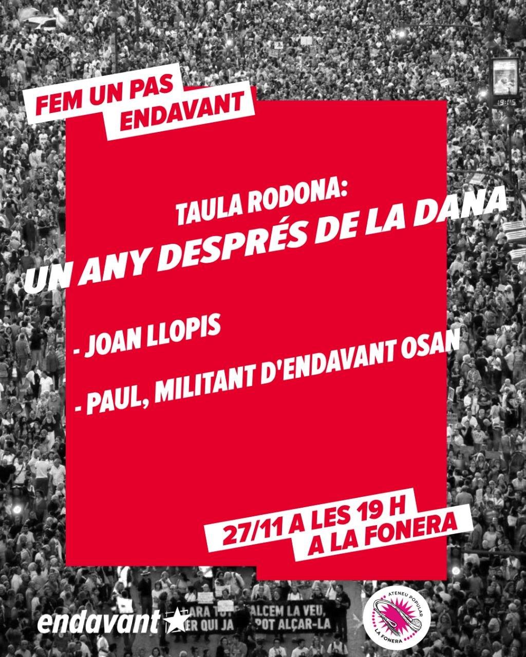 Taula rodona ‘Un any després de la Dana’ a Palma