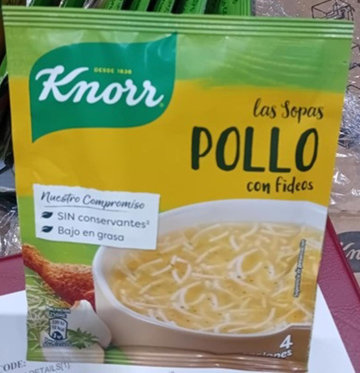 Detecten presència de peces de metall i cautxú en dos lots de ‘sopa de pollastre amb fideus’ de la marca Knorr