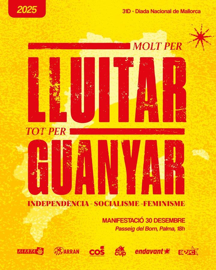 Aquests són els actes de l’Esquerra Independentista per a la Diada de Mallorca del 2025