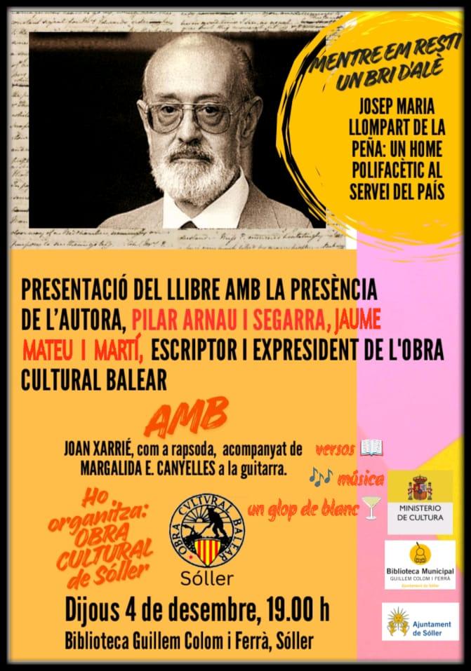 La biblioteca Guillem Colom i Ferrà de Sóller acull la presentació de ‘Mentre em resti un bri d’alè’ de Pilar Arnau