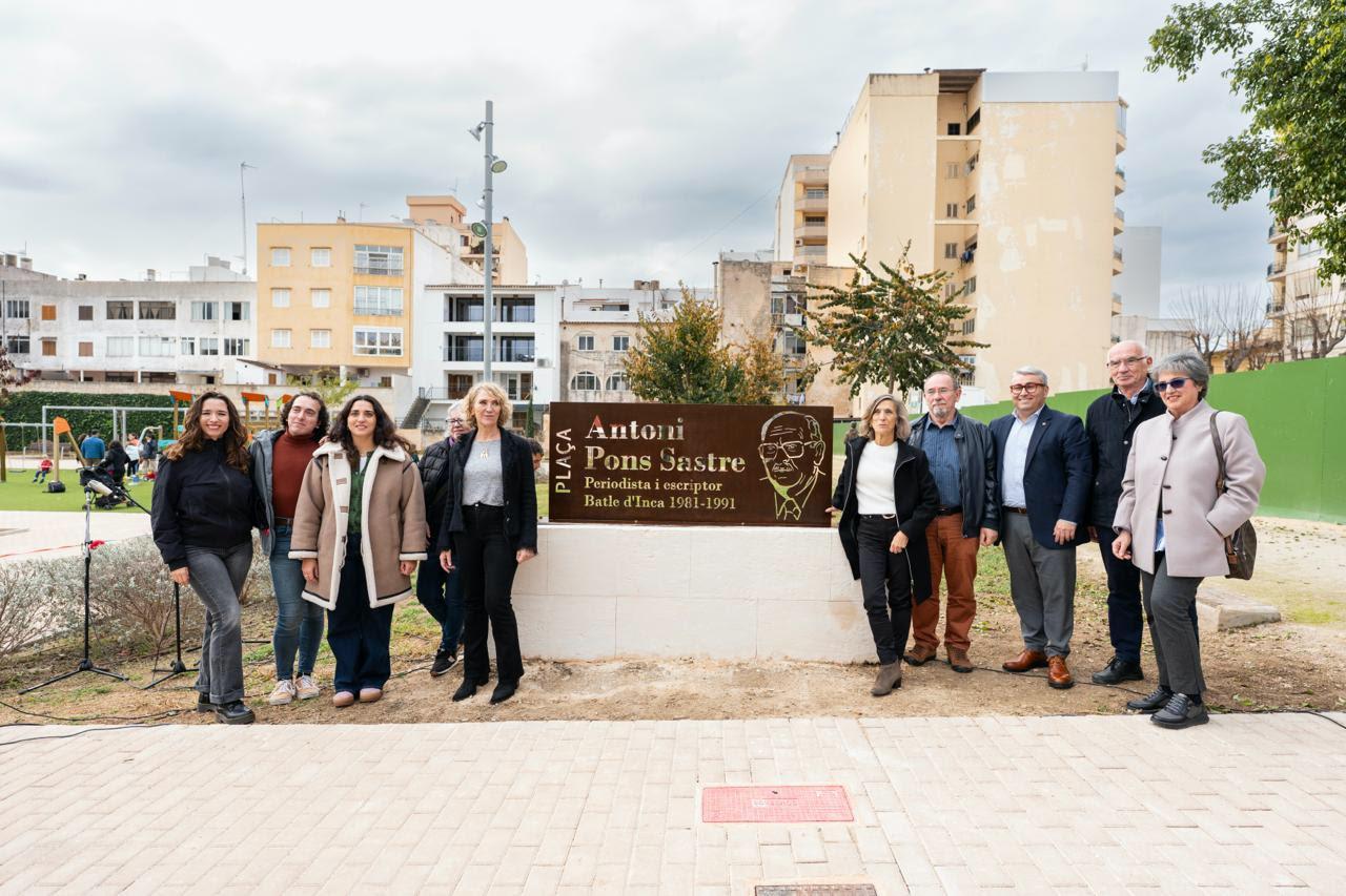 Inca ja gaudeix de la plaça Antoni Pons, un espai dedicat a l’exbatle i referent cultural de la ciutat