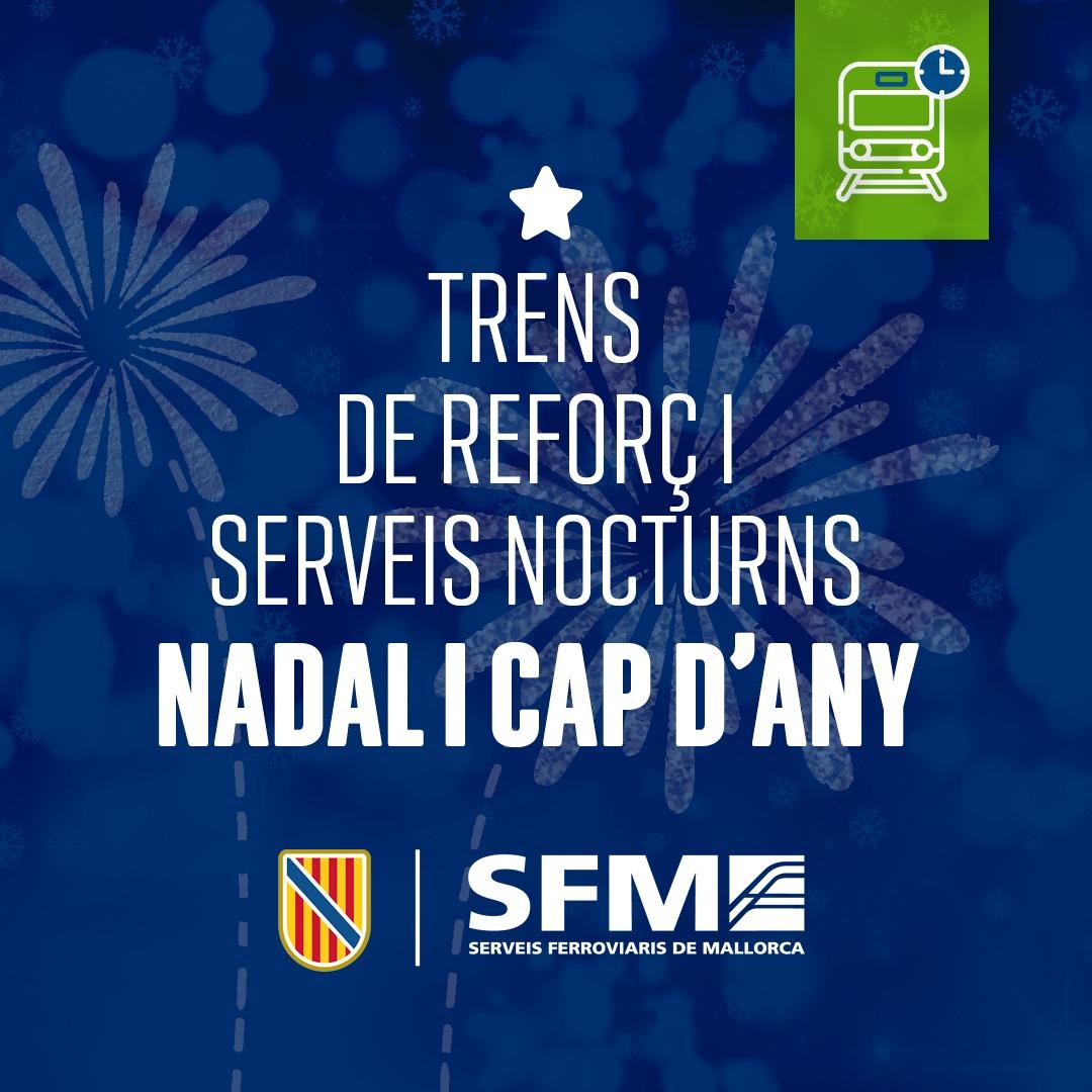 Consultau aquí els trens nocturns per a les nits de Nadal i Cap d’Any i més serveis per al dia de Nadal, 26 de desembre i 1r de gener