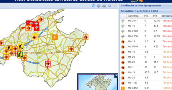 Consulta l'estat de les carreteres de Mallorca
