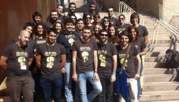 Joan Ferrà, director d'IBJOVE, amb els representants de les Illes Balears a la trobada.