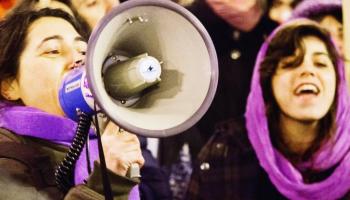 Cartell de la convocatòria de la Marxa contra les violències masclistes.