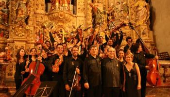 El membres de l’Orquestra de Joves Intèrprets dels Països Catalans durant el darrer concert celebrat a Ripoll el mes d'agost. 