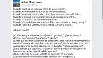 Suspensió de sou i feina per al cap de la Policia Local de Palma