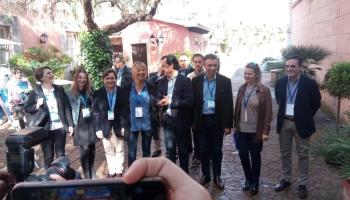 Dirigents del PP balear i Fernando Martínez-Maillo aquest dissabte a Es Molí d’es Comte.