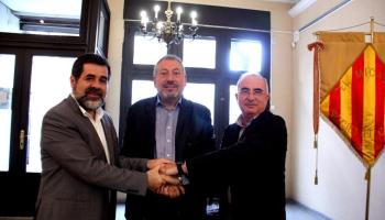 Els representants de les tres entitats.