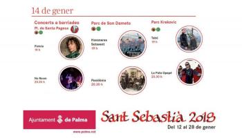 Imatge dels horaris dels concerts a les barriades de Palma.