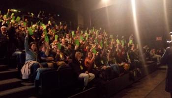 Imatge de la votació celebrada divendres durant la primera jornada de l'assemblea de MÉS.