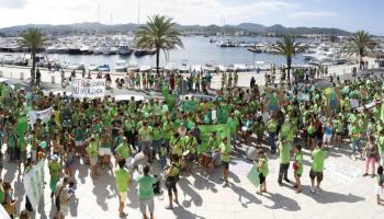 Una de les últimes concentracions de professors, en aquest cas a Eivissa.