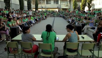 El patí de l'IES Marratxí acollí la trobada de l'Assemblea. 
