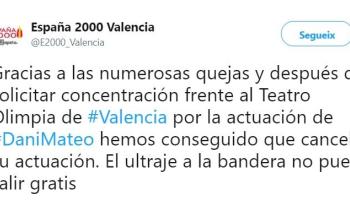 Cancel·lades dues actuacions de Dani Mateo a València per amenaces de l'extrema dreta