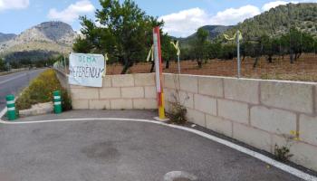 Imatge de la finca de Valldemossa amb els llaços grocs.