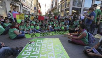 Imatge de l'anterior vaga educativa, el maig passat.