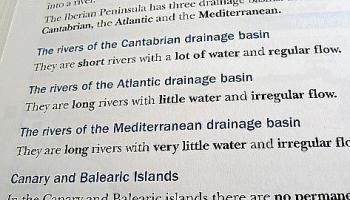 Descripció dels rius a aquest llibre de cinquè. Indica que a Balears just hi ha 'torrents'.