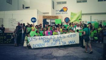 L'escola de Sant Rafel, a Eivissa, ha seguit al 100% la vaga.