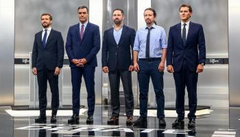 Imatge dels candidats a la presidència del Govern dels cinc principals partits de l'Estat espanyol.