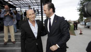 Pastor i Bauzá fotografiats plegats a un acte oficial, quan encara hi havia alguna relació entre ells dos.