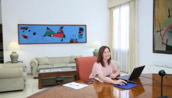 Imatge de Francina Armengol durant la trobada de presidents autonòmics celebrada aquest diumenge.