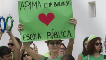 Els pares també han donat suport a la prostesta dels professors. 