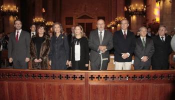 Les autoritats durant la celebració religiosa celebrada aquest diumenge a la Seu.