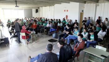 Instantània de la darrera assemblea de docents a l'Institut Josep Sureda i Blanes.