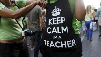 Un manifestant a Eivissa. 