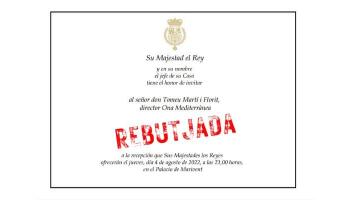 El director d'Ona Mediterrània rebutja la invitació de Felipe de Borbón i li envia una carta amb 20 motius per no acudir a la 'recepció' a Marivent