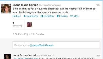 El missatge que la consellera salà a la popular xarxa social.