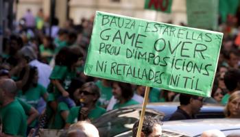 Pancarta a una de les moltes protestes en contra del TIL. 