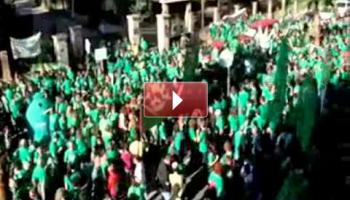 Marea verda davant la reunió de batles