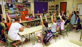 Un centre educatiu d'Eivissa durant una classe.