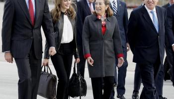 Els prínceps amb Pastor, Margallo i Bauzá en un segon pla. 