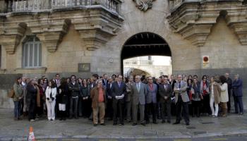 Jutges i fiscals davant de l'Audiència ara fa un any. 