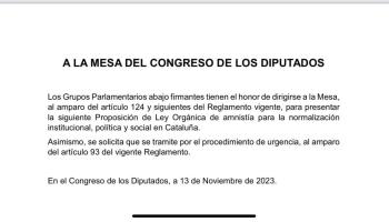 [DOCUMENT] Proposició de Llei d'Amnistia acordada per PSOE, Junts, ERC, Sumar, EH Bildu, el PNB i el BNG