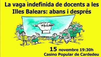 Iñaki Aicart, portaveu de l'Assemblea de Docents, va ser l'encarregat de difondre i explicar la lluita educativa.