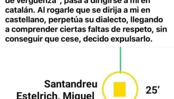 Un àrbitre expulsa un entrenador del Petra: «Al rogarle que se dirija a mi en castellano, perpetúa su dialecto, llegando a comprender ciertas faltas de respeto»