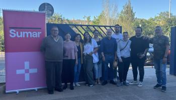 Imatge dels membres de Sumar durant la reunió mantinguda a Calvià.