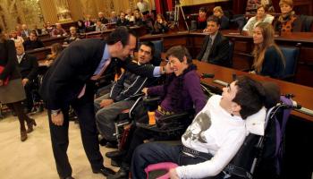 Perera, Sansaloni, Bauzá, Rotger i Palmer, durant el ple extraordinari.