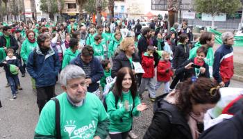 El sindicat critica que la introducció del Decret de llengües ha duit molta tensió afegida als centres. A la imatge, cursa solidària 'Mou-te per l'Educació' a Manacor.