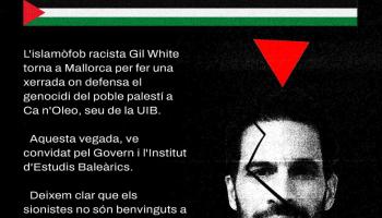 Convoquen una concentració de rebuig a l'acte de Francisco Gil-White a Palma: «Els sionistes no són benvinguts a Mallorca»
